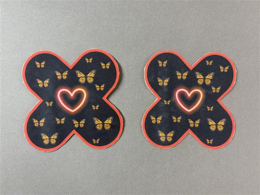 Neon Heart Butterfly Pasties
